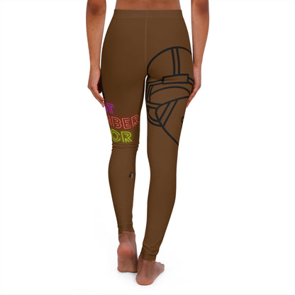 Women's Spandex Leggings: Football Brown