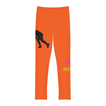 Youth Full-Length Leggings: Hockey Orange