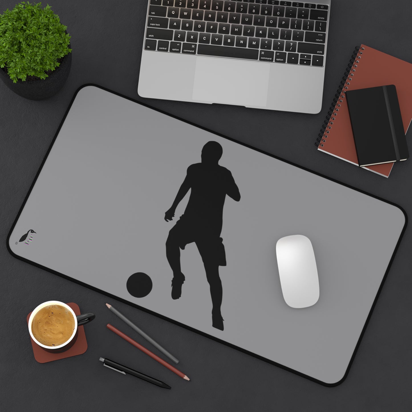 Desk Mat: Soccer Grey