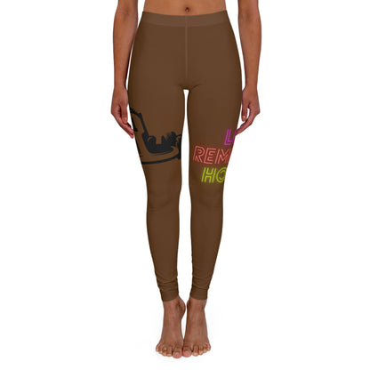 Women's Spandex Leggings: Racing Brown