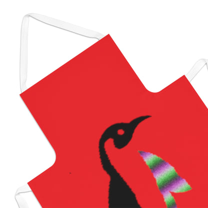 Adult Apron: Crazy Penguin World Logo Red