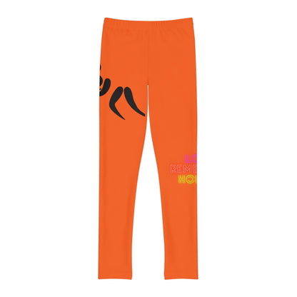 Youth Full-Length Leggings: Wrestling Orange