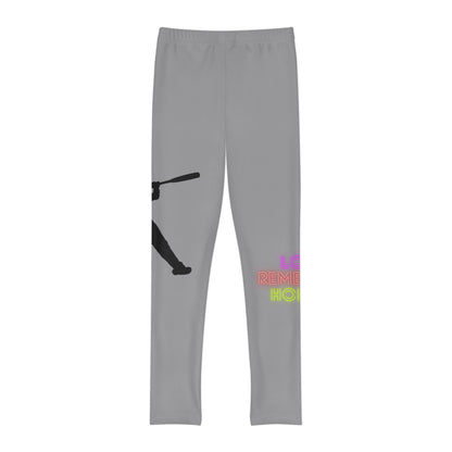 Youth Full-Length Leggings: Baseball Grey