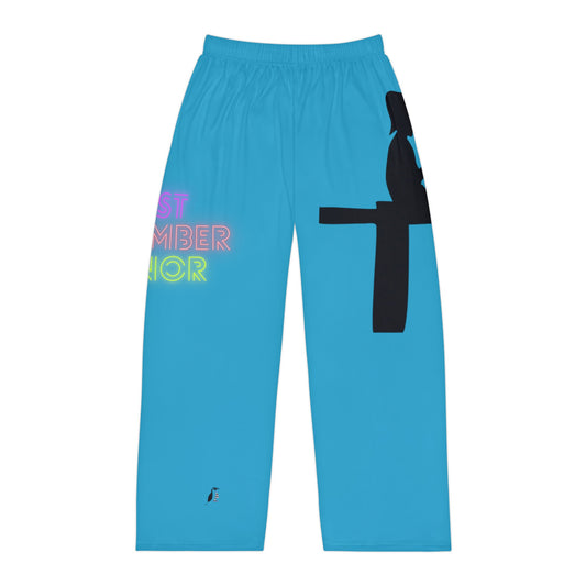 Men's Pajama Pants: Fishing Turquoise