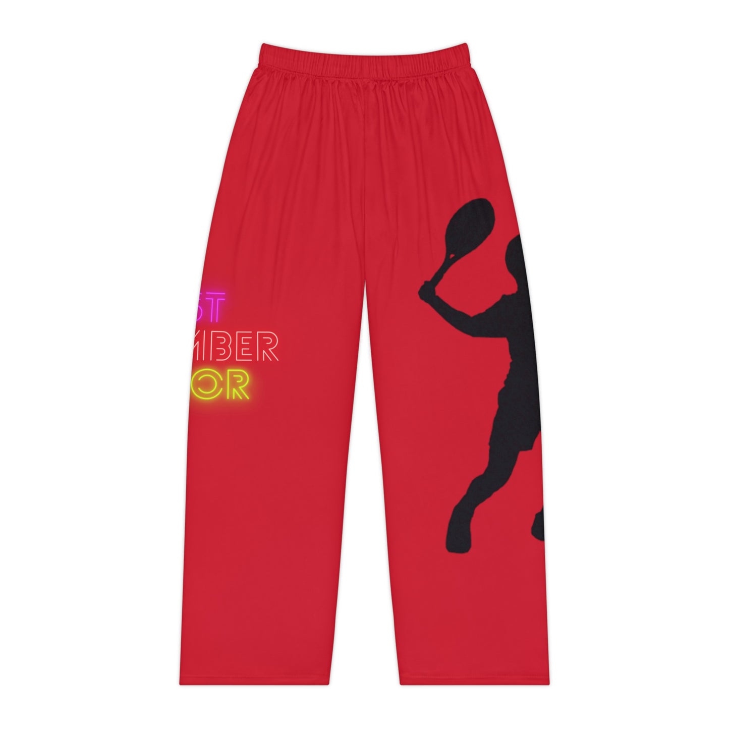 Pambabaeng Pajama Pants: Tennis Dark Red 