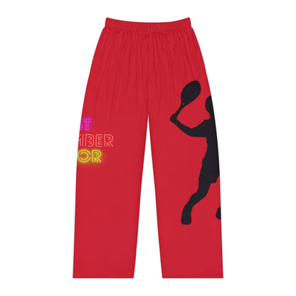 Women's Pajama Pants: Tennis Dark Red