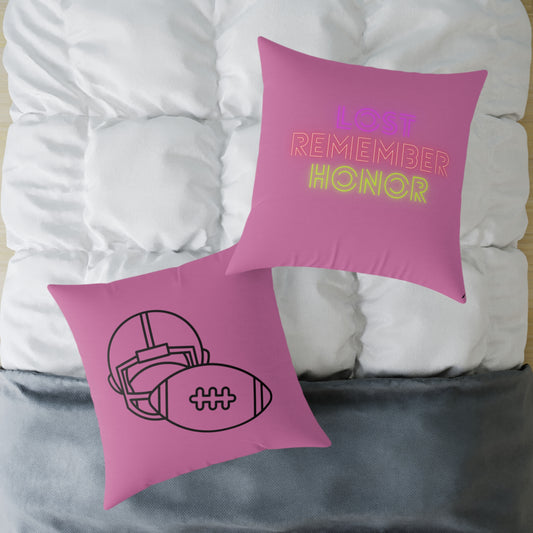 Spun Polyester Pillow: Football Lite Pink