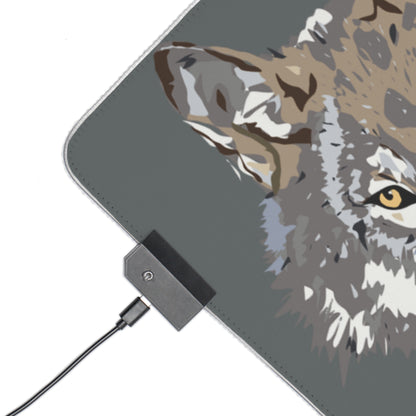 LED Gaming Mouse Pad: Wolves Dark Grey