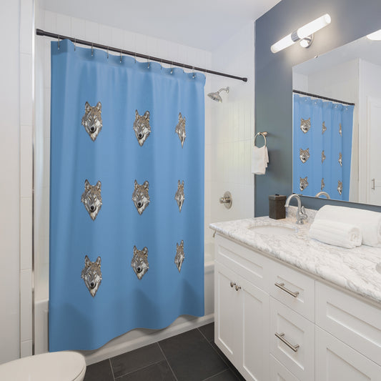 Shower Curtains: #2 Wolves Lite Blue
