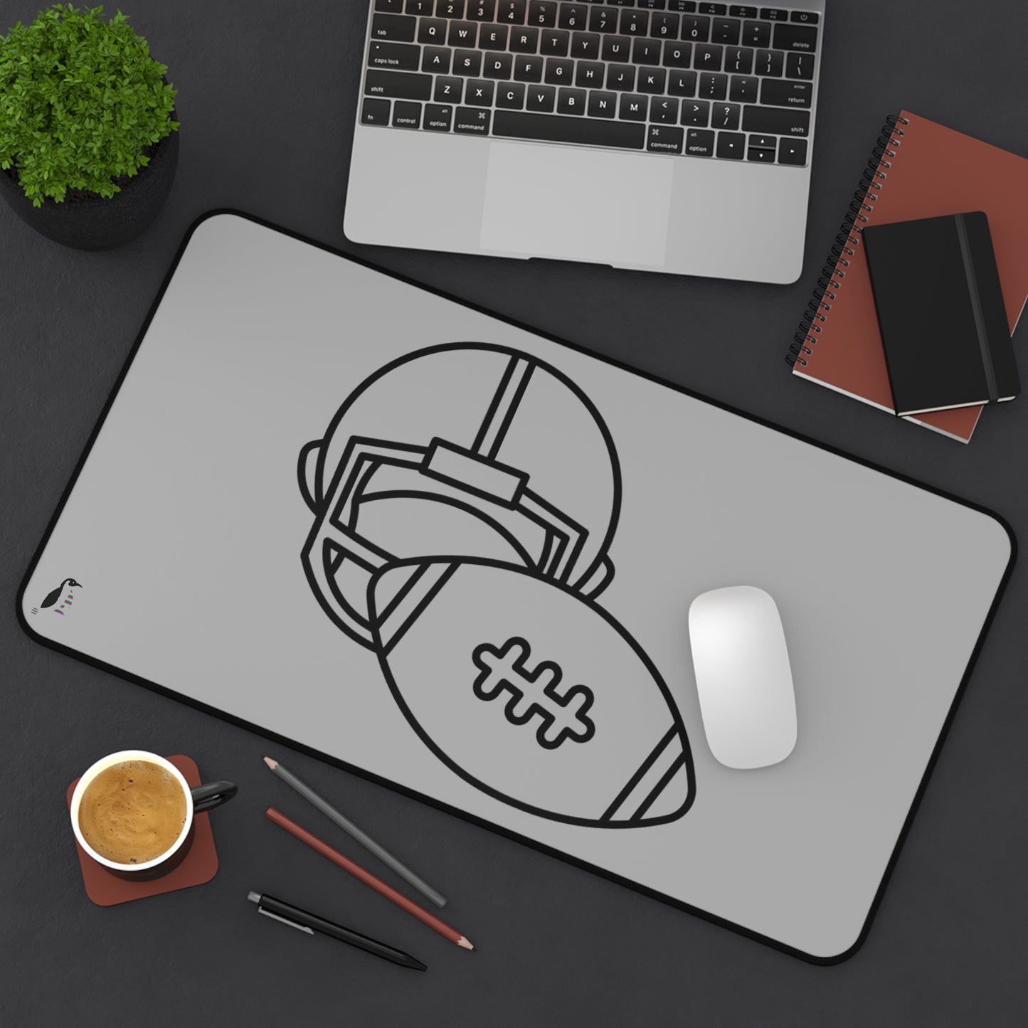 Desk Mat: Football Lite Grey