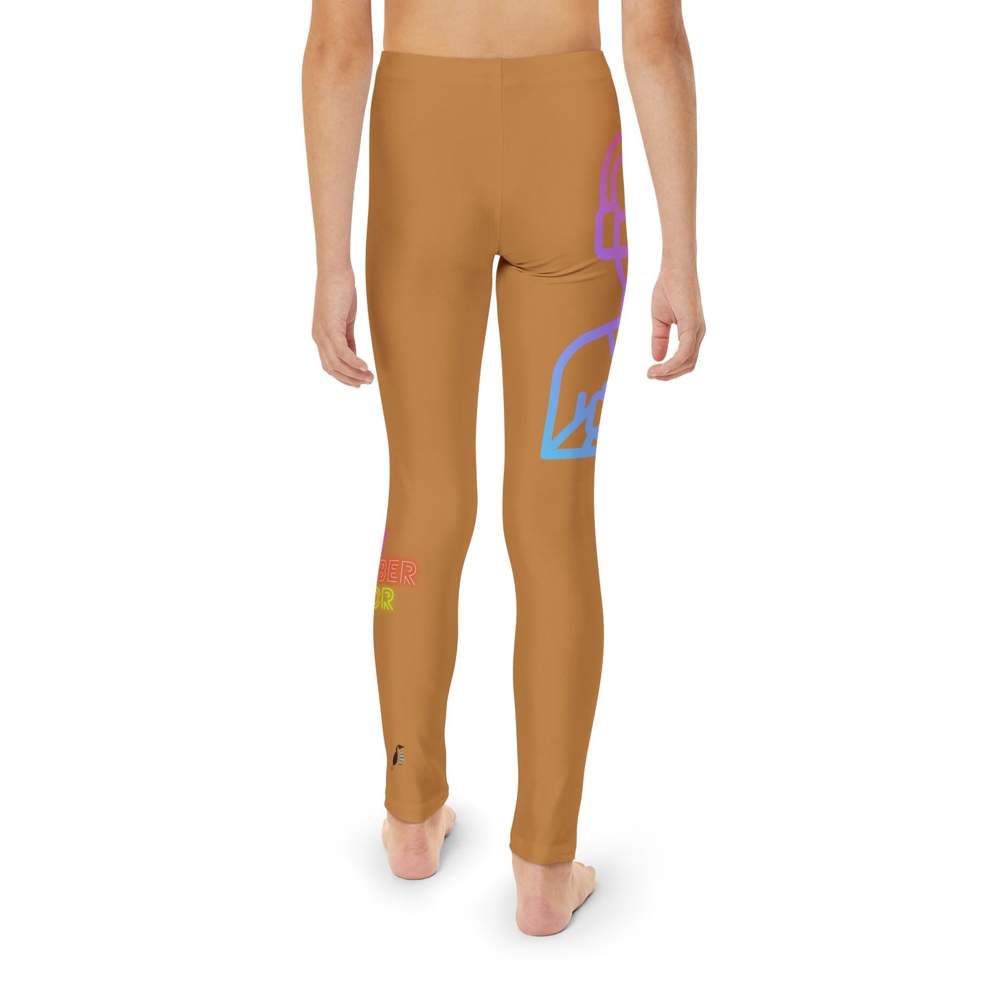 Youth Full-Length Leggings: Gaming Lite Brown