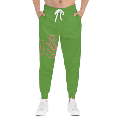 Athletic Joggers: Fight Cancer Green