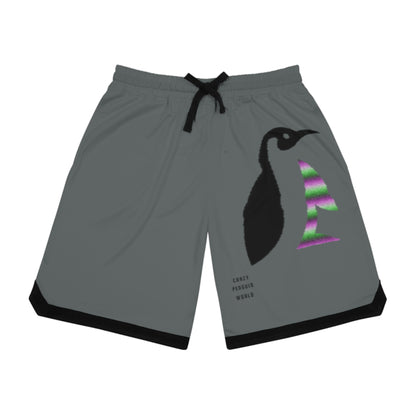 Basketball Rib Shorts: Crazy Penguin World Logo Dark Grey