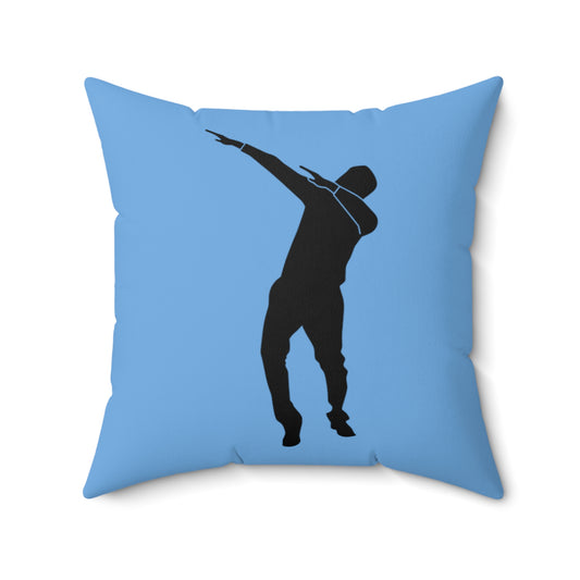 Spun Polyester Square Pillow: Dance Lite Blue