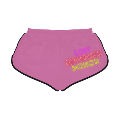 Women's Relaxed Shorts: Crazy Penguin World Logo Lite Pink