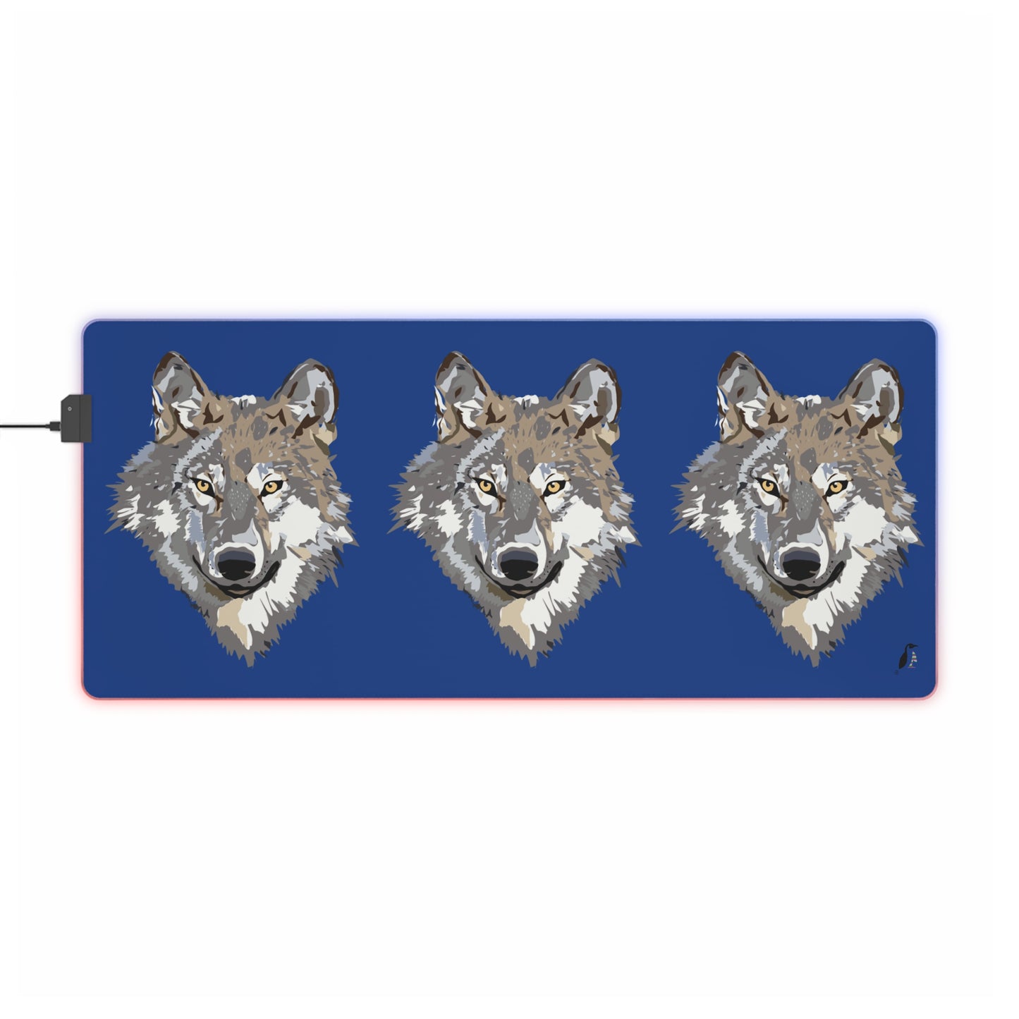 LED Gaming Mouse Pad: Wolves Dark Blue