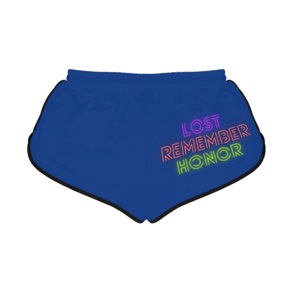 Women's Relaxed Shorts: Crazy Penguin World Logo Dark Blue