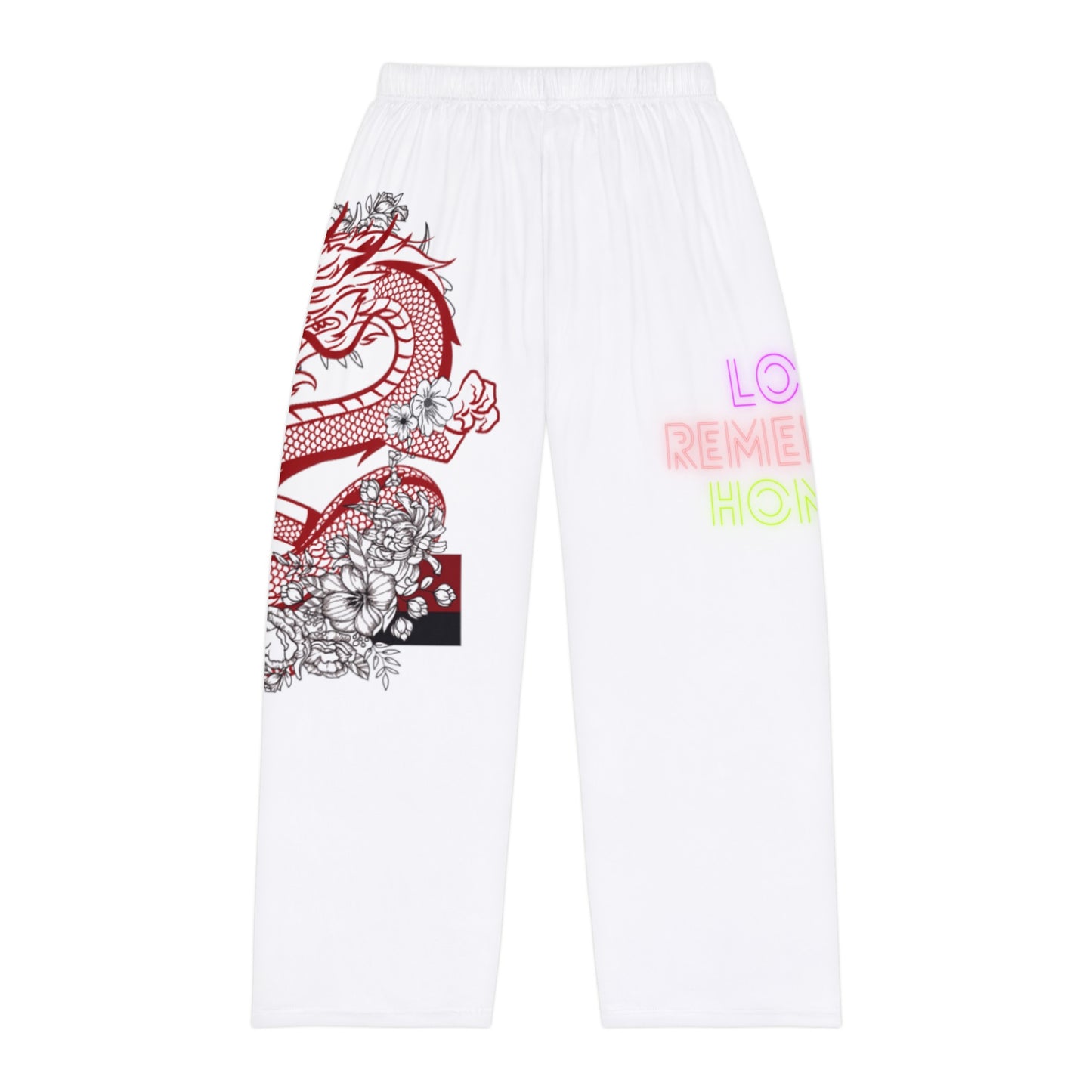 Panlalaking Pajama na pantalon: Dragons White 