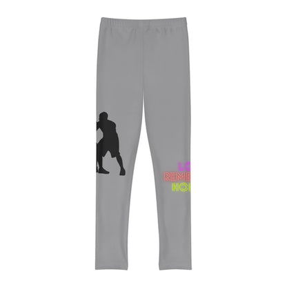 Youth Full-Length Leggings: Basketball Grey