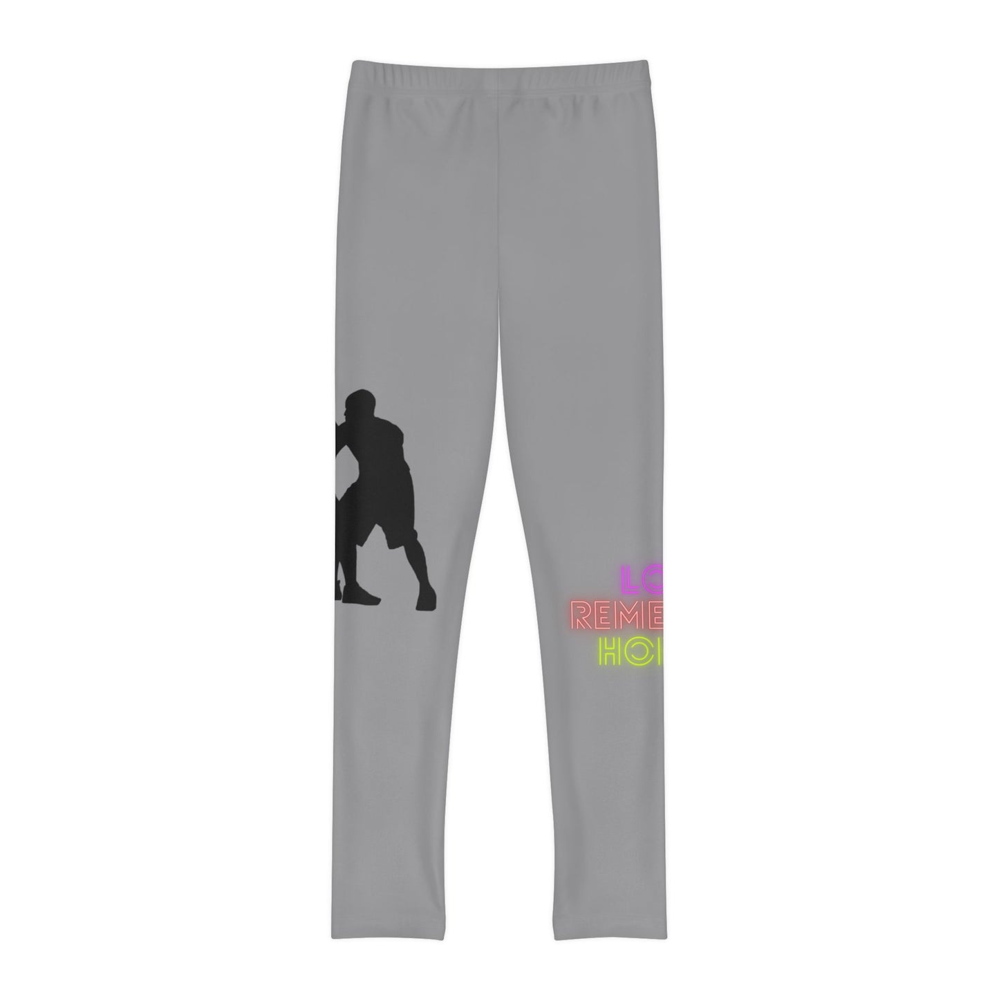 Youth Full-Length Leggings: Basketball Grey