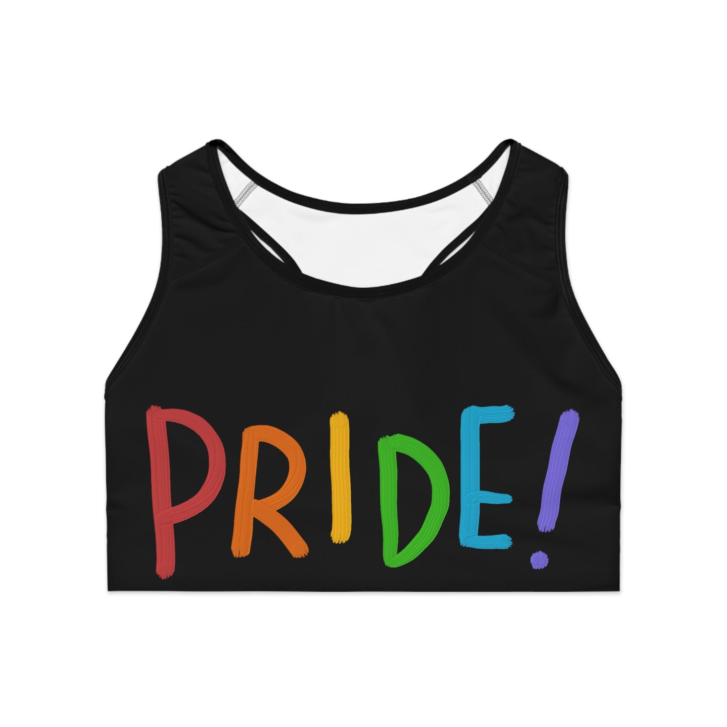 Sports Bra: LGBTQ Pride Black