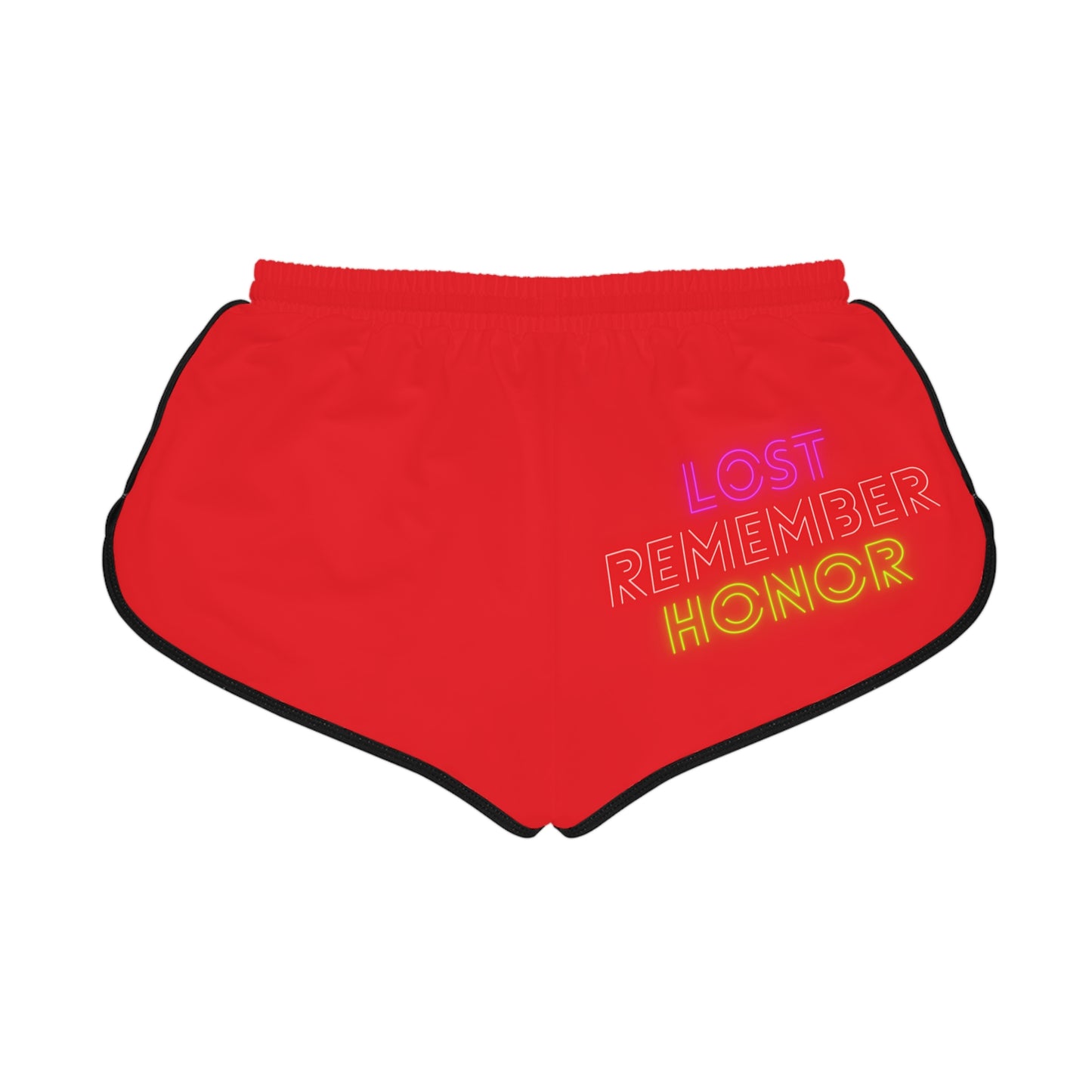 Women's Relaxed Shorts: Crazy Penguin World Logo Red