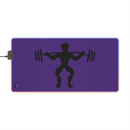 LED Gaming Mouse Pad: Weightlifting Purple