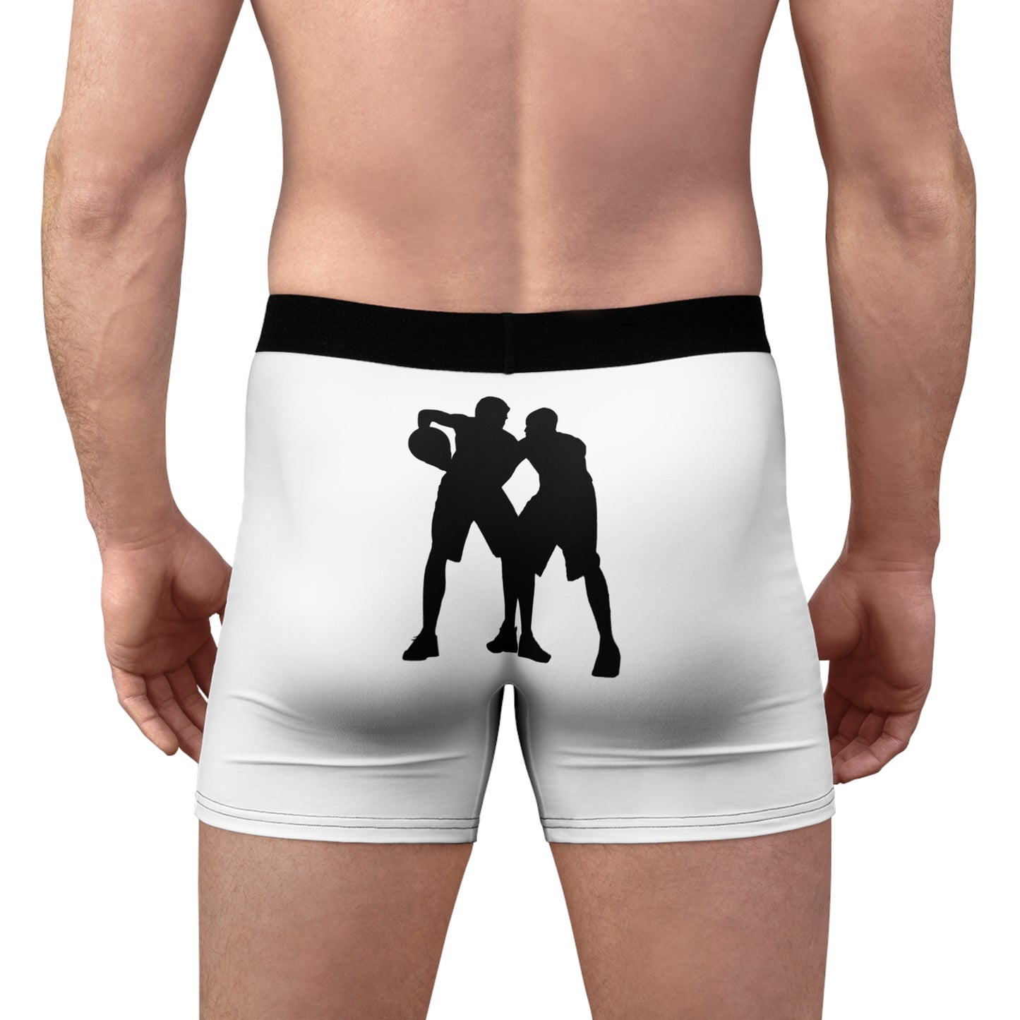 Men's Boxer Briefs: Basketball White