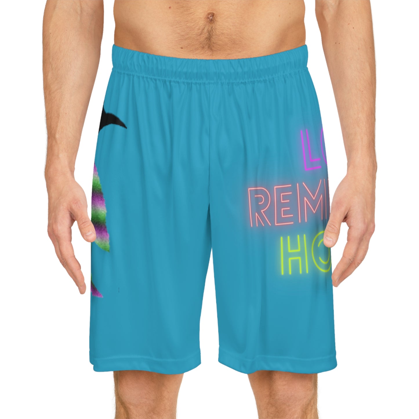 Basketball Shorts: Crazy Penguin World Logo Turquoise