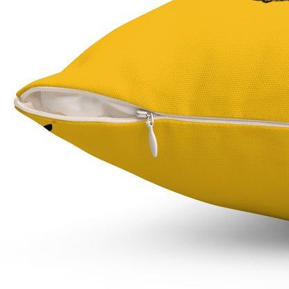 Spun Polyester Square Pillow: Writing Yellow