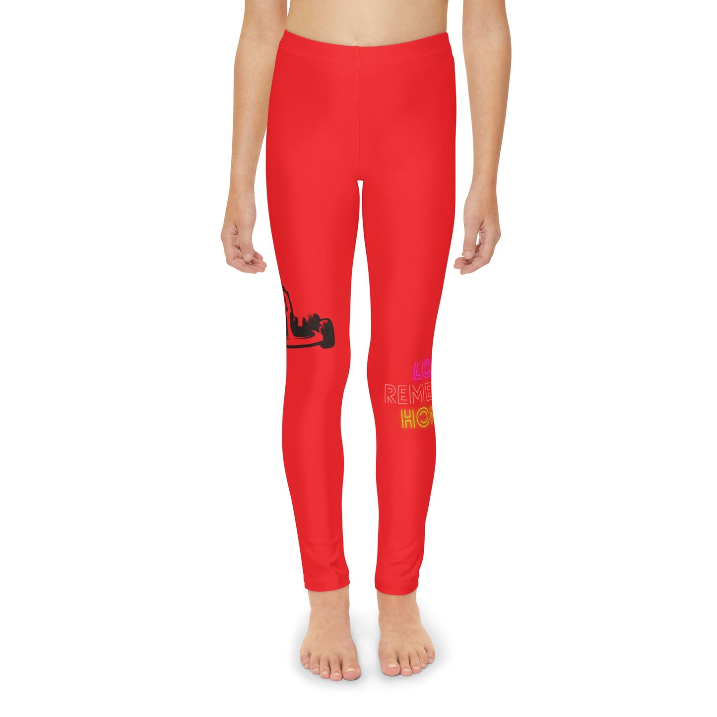 Youth Full-Length Leggings: Racing Red