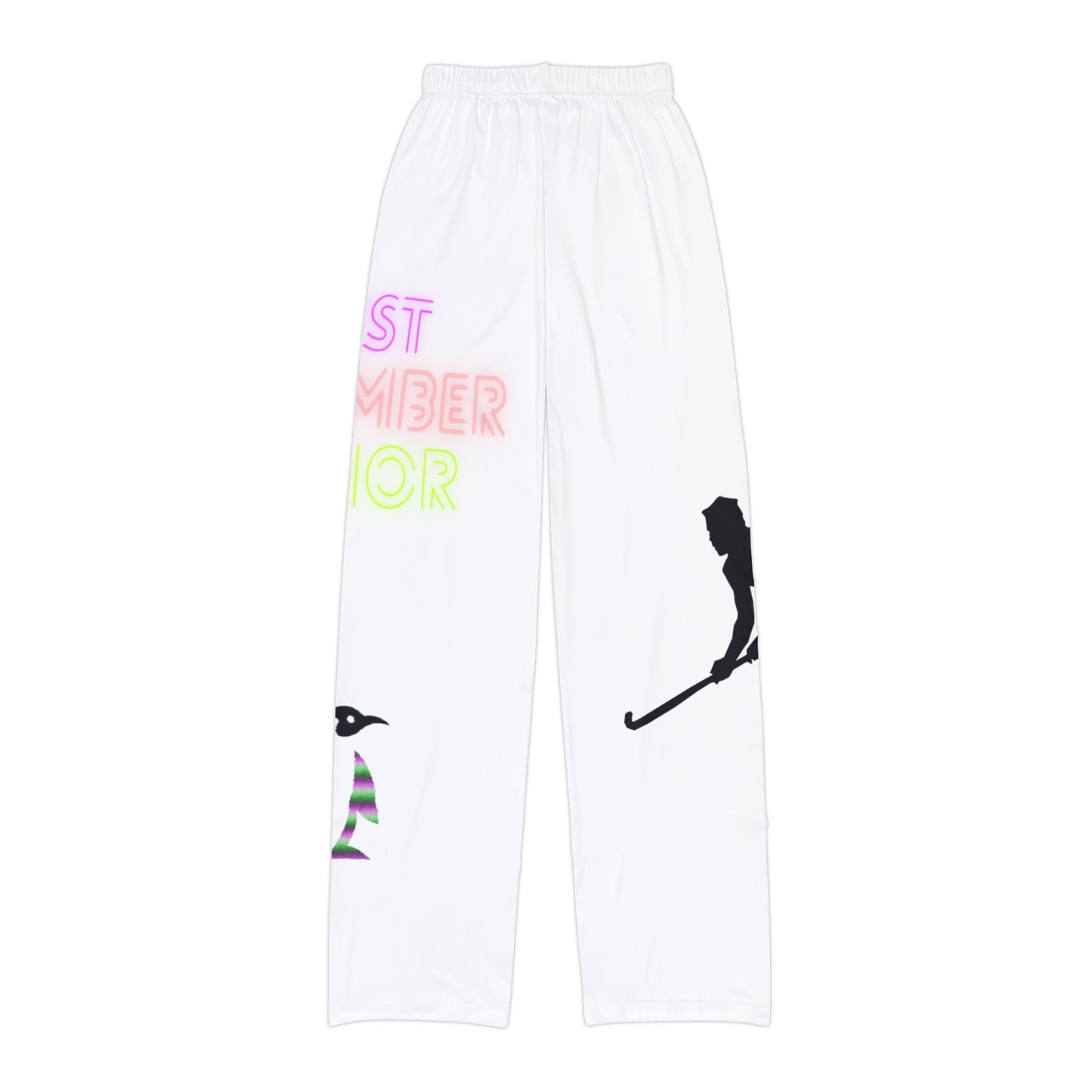 Kids Pajama Pants: Hockey White