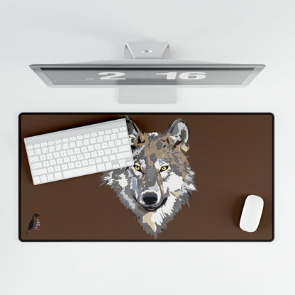 Desk Mats: Wolves Brown