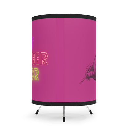 Tripod Lamp with High-Res Printed Shade, US\CA plug: Writing Pink