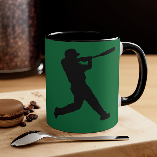 Accent Coffee Mug, 11oz: Baseball Dark Green
