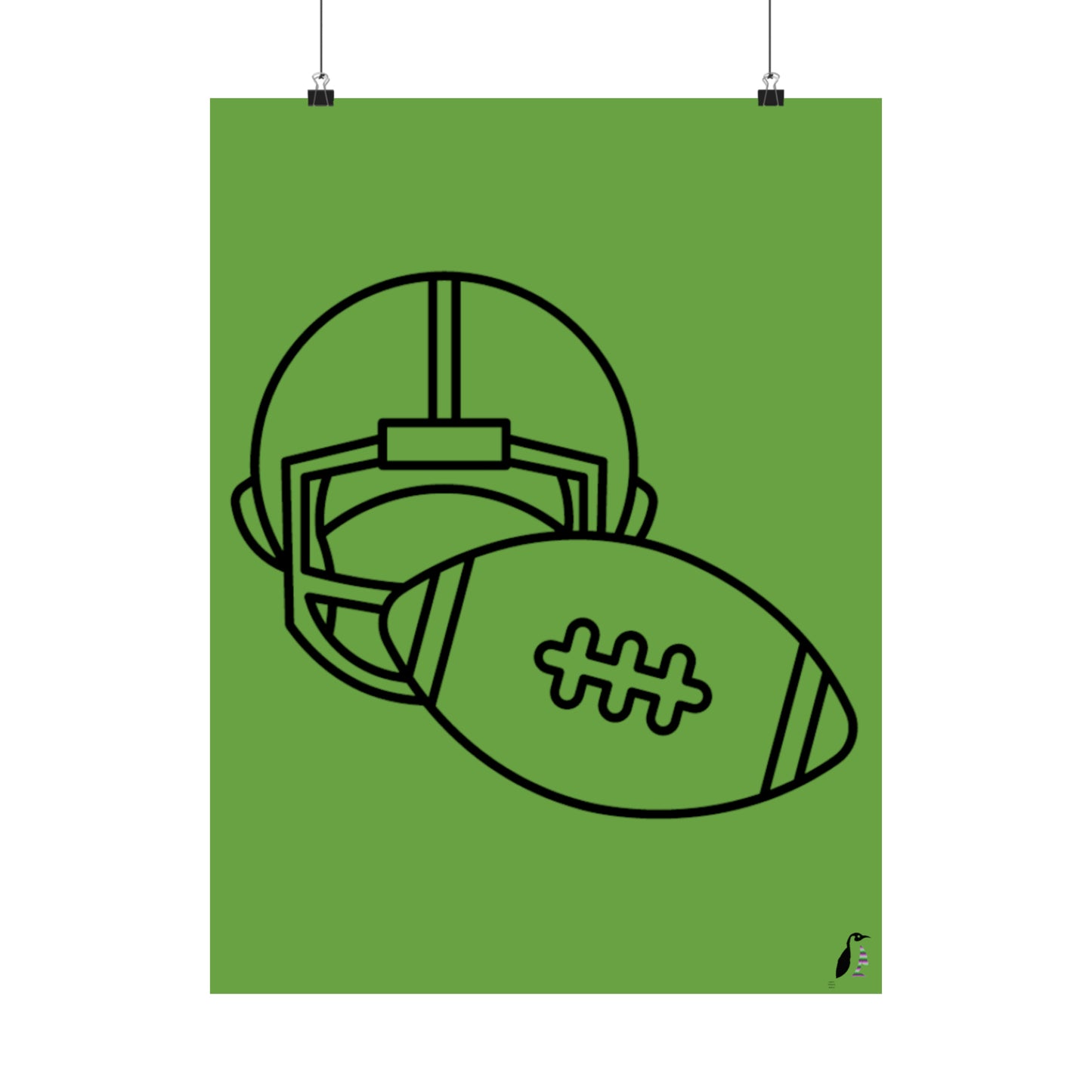 Premium Matte Vertical Posters: Football Green