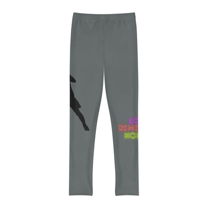 Youth Full-Length Leggings: Soccer Dark Grey