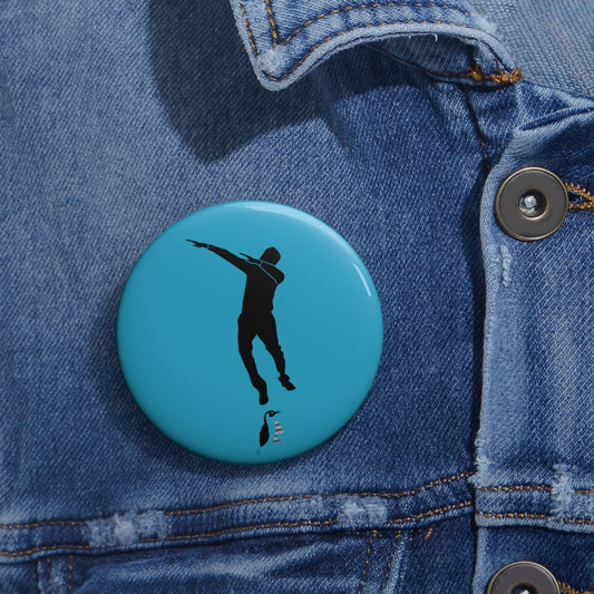 Custom Pin Buttons Dance Turquoise