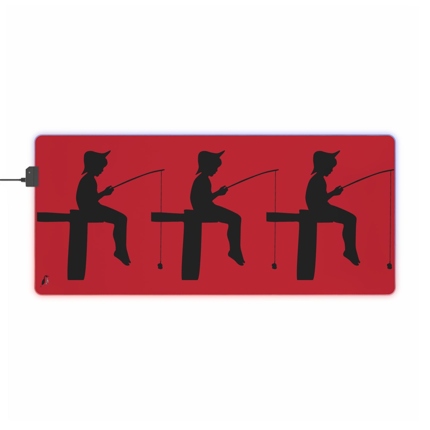 LED Gaming Mouse Pad: Fishing Dark Red