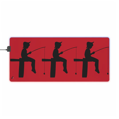 LED Gaming Mouse Pad: Fishing Dark Red