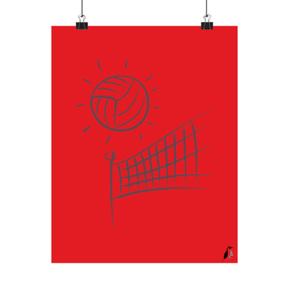 Premium Matte Vertical Posters: Volleyball Red