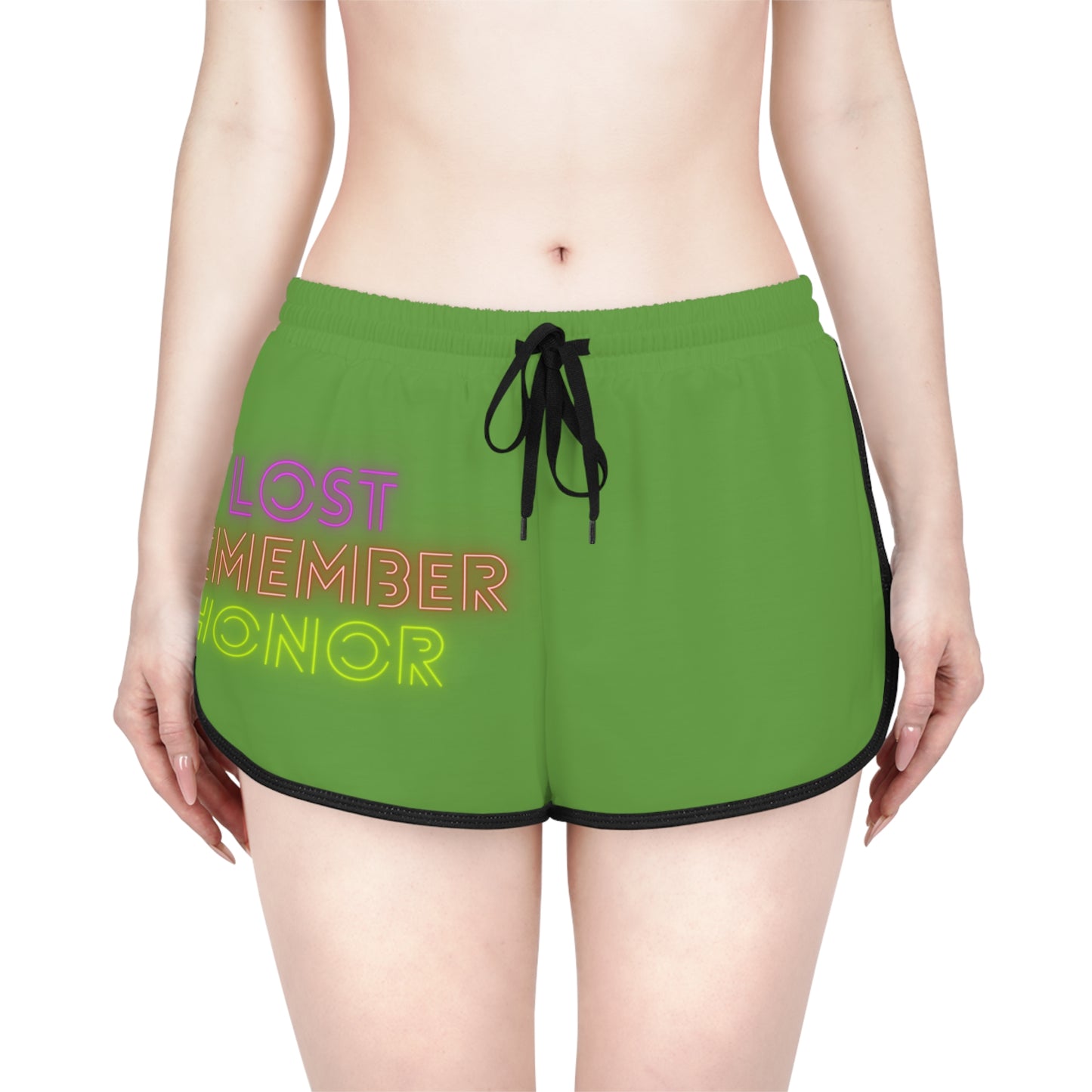 Women's Relaxed Shorts: Lost Remember Honor Green