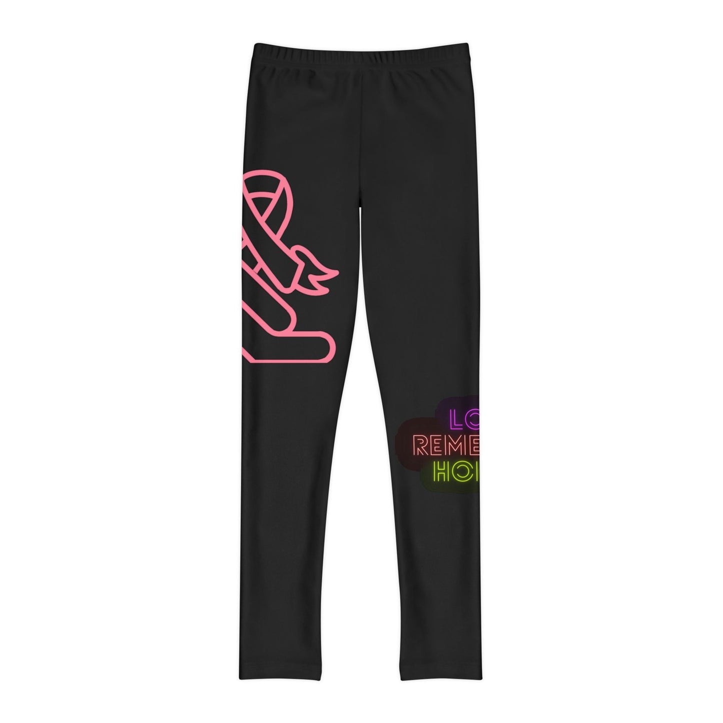 Youth Full-Length Leggings: Fight Cancer Black