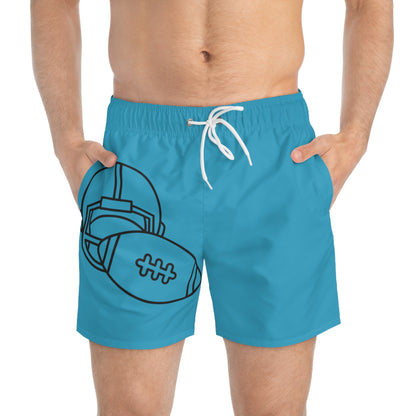 Swim Trunks: Football Turquoise