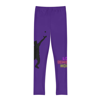 Youth Full-Length Leggings: Tennis Purple