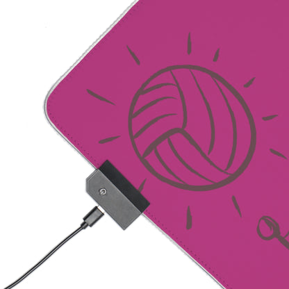 LED Gaming Mouse Pad: Volleyball Pink