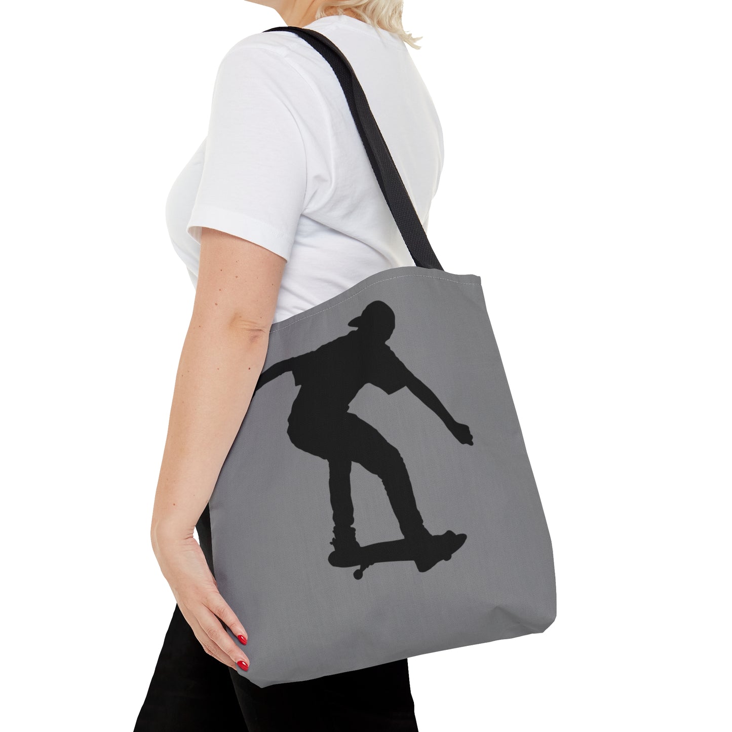 Tote Bag: Skateboarding Grey