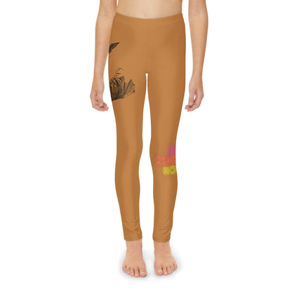 Youth Full-Length Leggings: Writing Lite Brown