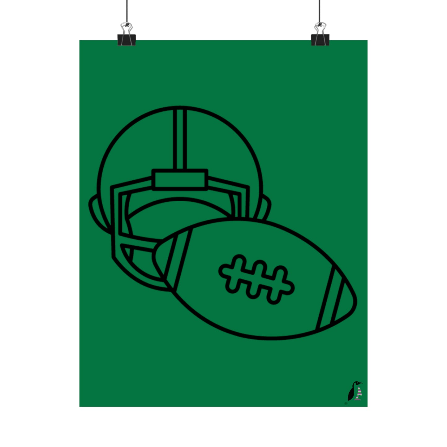 Premium Matte Vertical Posters: Football Dark Green