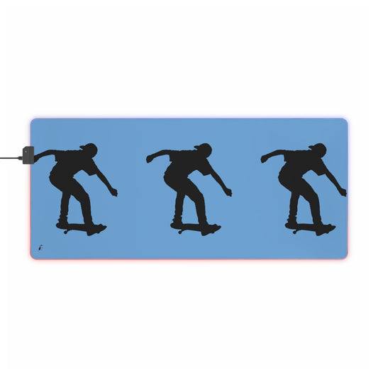 LED Gaming Mouse Pad: Skateboarding Lite Blue